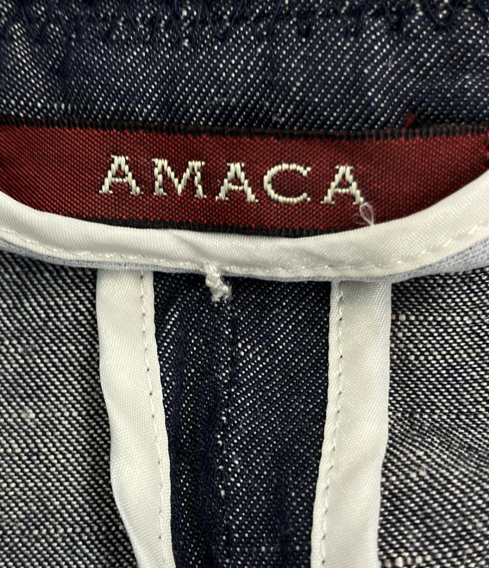 アマカ ノーカラージャケット デニム レディース SIZE 40 AMACA