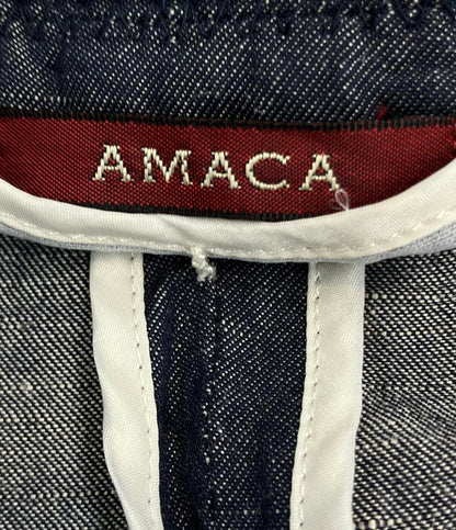 アマカ ノーカラージャケット デニム レディース SIZE 40 AMACA