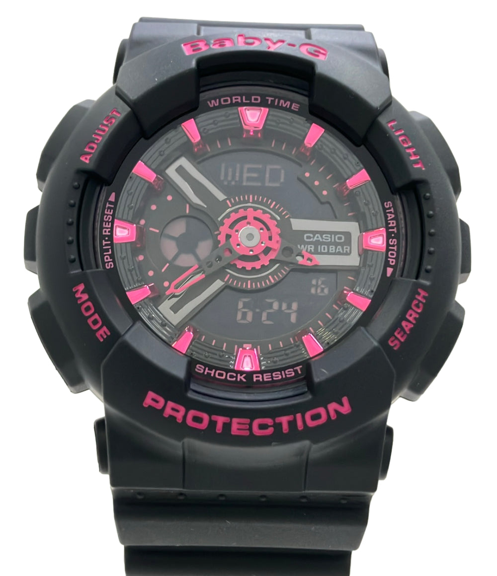 美品 CASIO 腕時計 Baby-G クオーツ ブラック BA-111 レディース カシオ