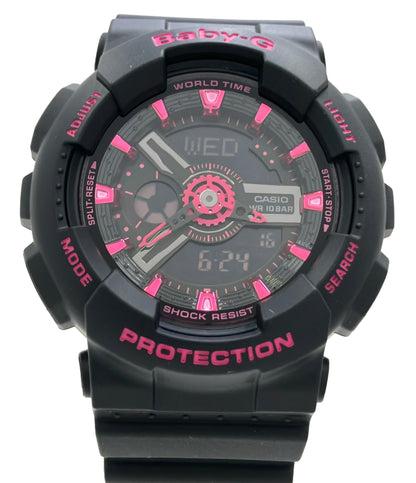 美品 CASIO 腕時計 Baby-G クオーツ ブラック BA-111 レディース カシオ