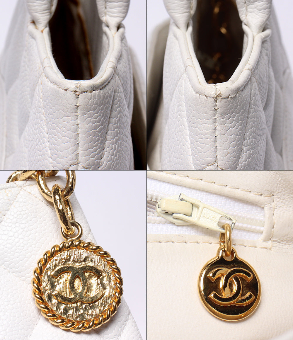CHANEL トートバッグ ショルダーバッグ 肩掛け 復刻トート ゴールド金具 5番台 キャビアスキン レディース シャネル