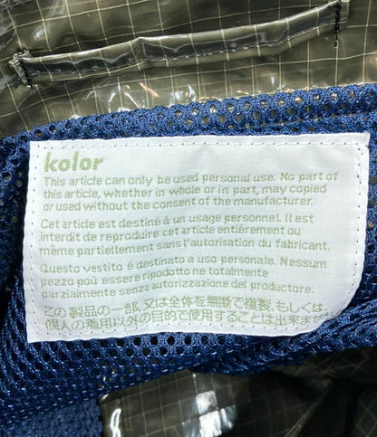 美品 カラー チェック柄裏メッシュナイロンギミックロングコート レディース SIZE 2 (M) kolor