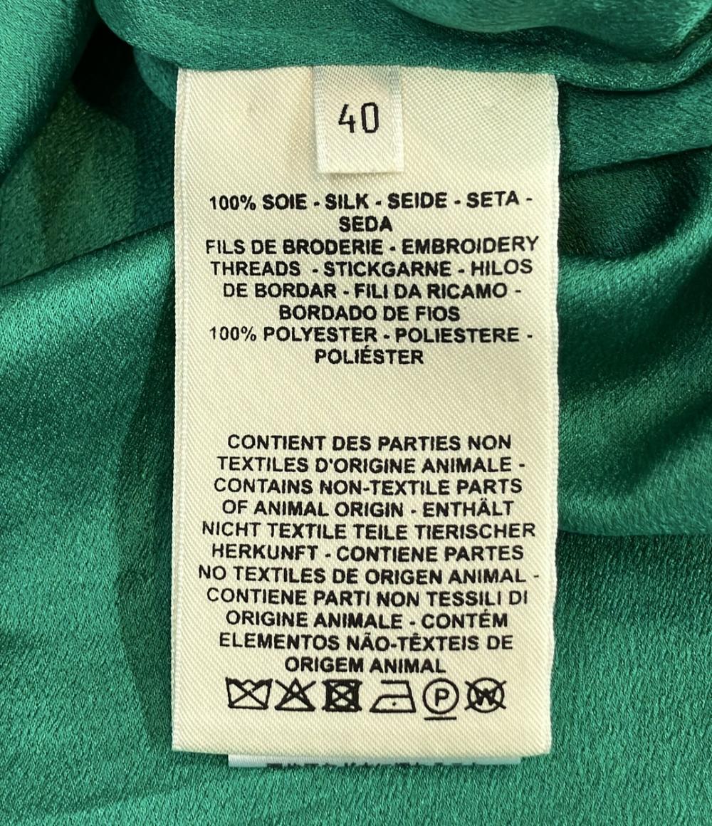 HERMES 長袖 シルクワンピース 17-7351 レディース SIZE 40 (M) エルメス
