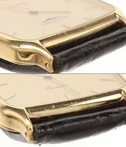 ロンジン 腕時計 スクエア 18K クオーツ ゴールド メンズ LONGINES