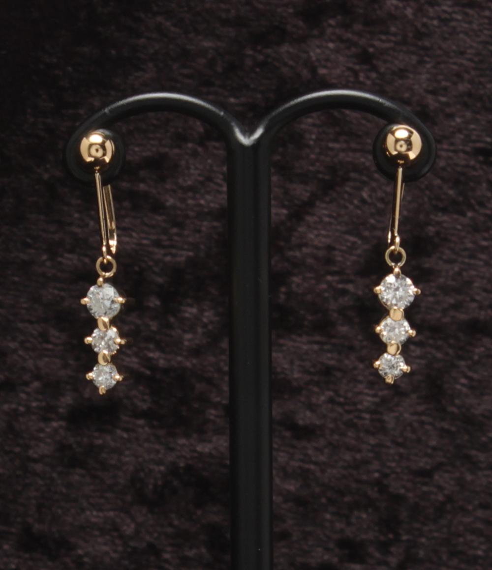 美品 イヤリング K18 ダイヤ 0.63ct レディース