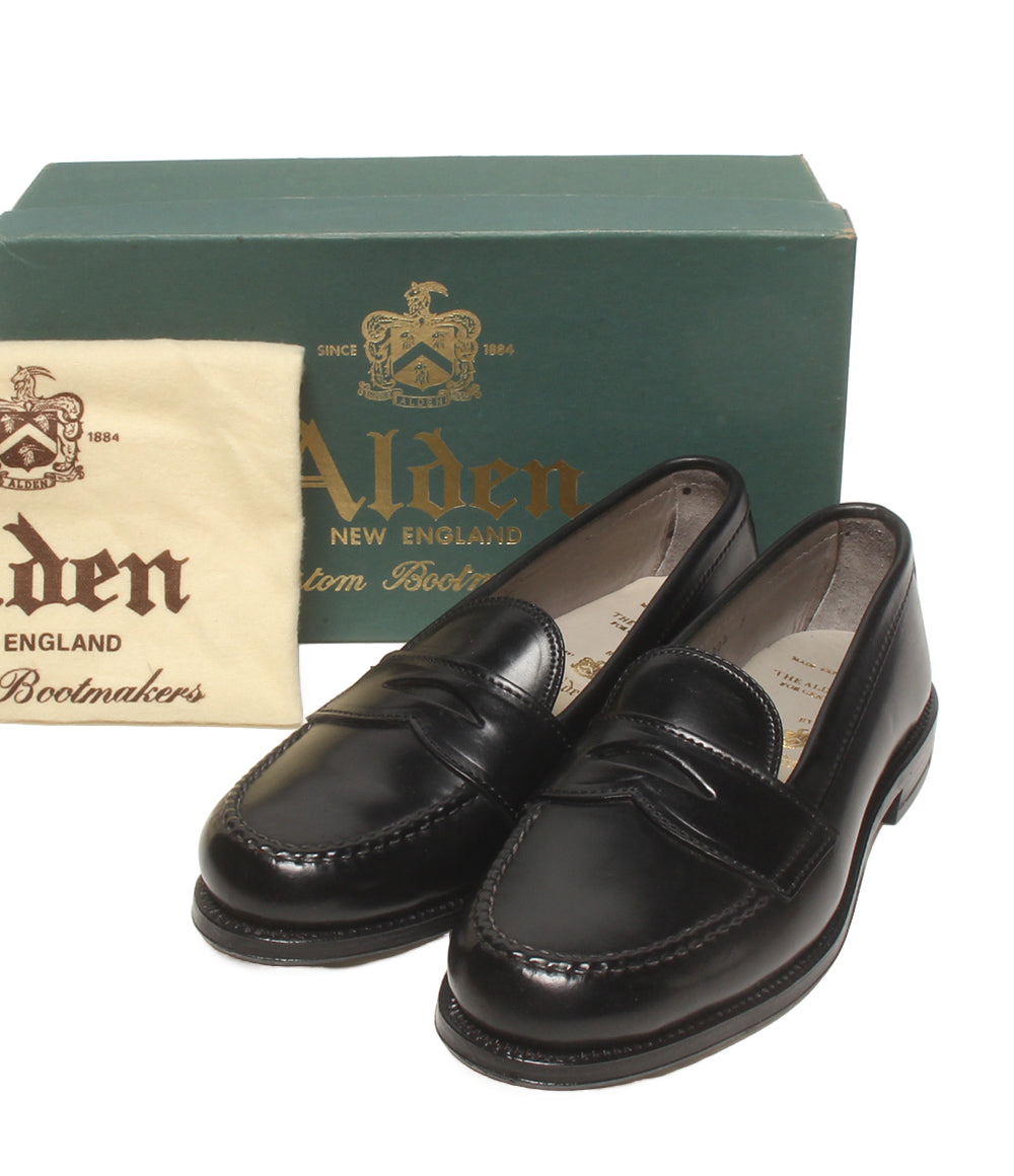 訳あり ALDEN ローファー 987 ペニーローファー コードバン ブラック メンズ SIZE 6 オールデン
