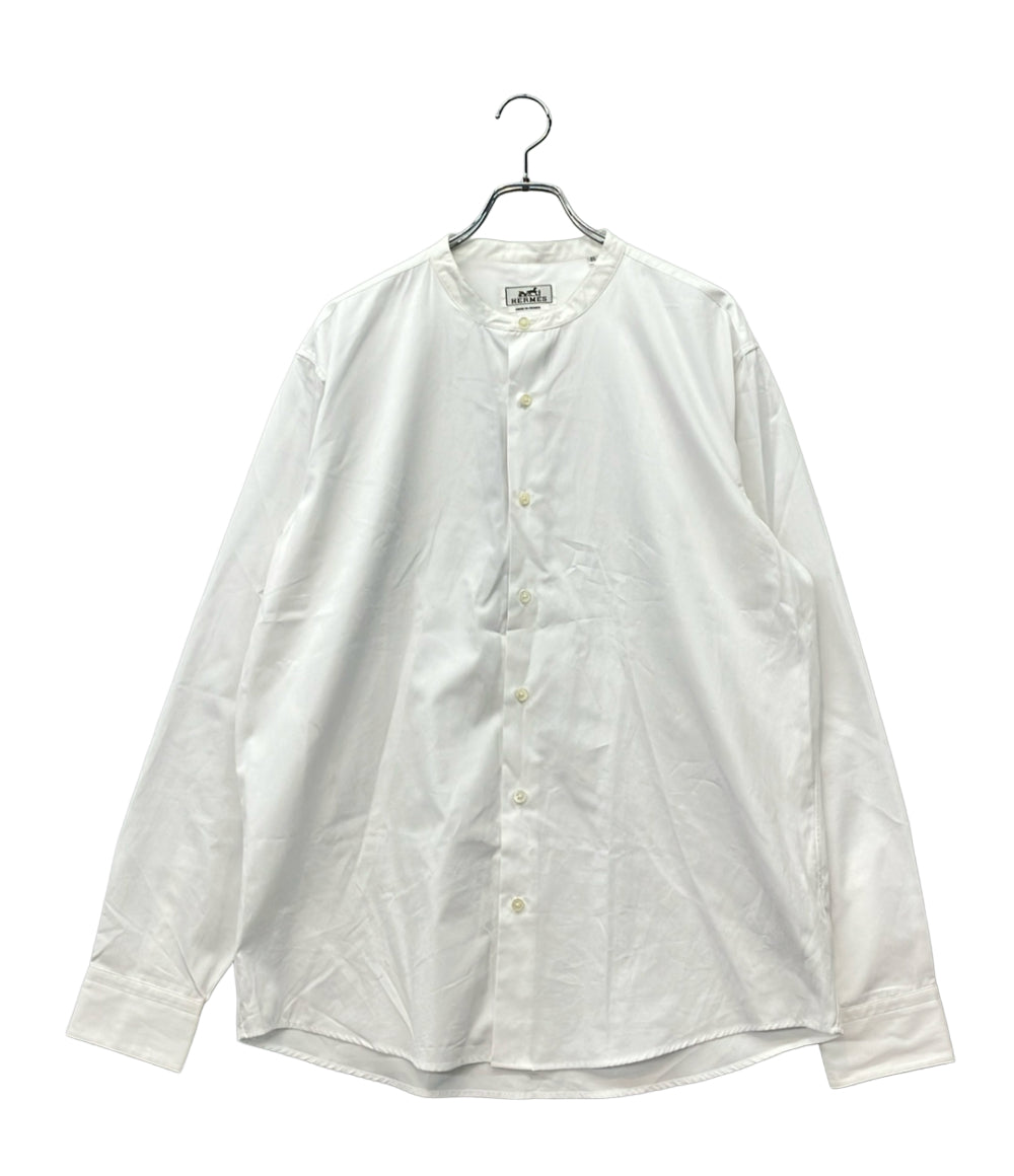 HERMES 長袖 バンドカラー シャツ H556310H1 メンズ SIZE 42 (M) エルメス