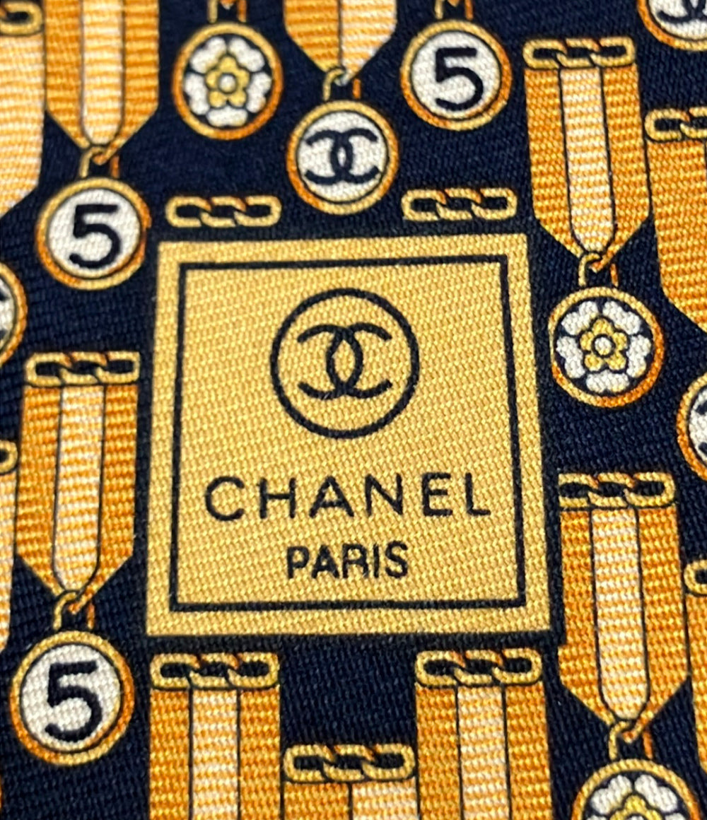 CHANEL ネクタイ シルク100% 総柄 メンズ シャネル