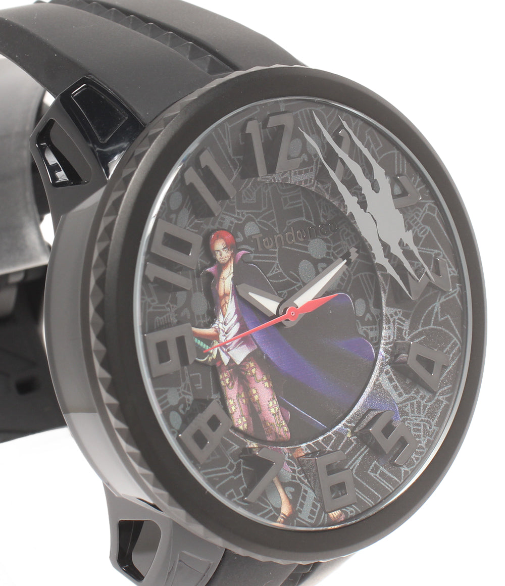 美品 Tendence 腕時計 シャンクスモデル カラーVer. 25本限定 ワンピース クオーツ ブラック系 TY430406S メンズ テンデンス