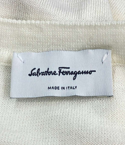 美品 Salvatore Ferragamo シルク切替半袖ニット レディース SIZE XS サルヴァトーレフェラガモ