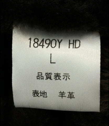 Austin Reed ロングコート ブラウン レザー ムートン 18490Y メンズ SIZE L オースチンリード