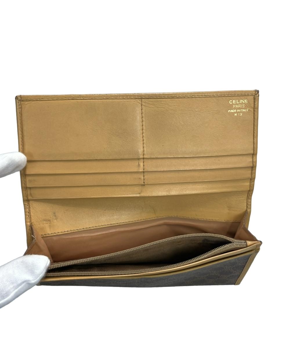 訳あり セリーヌ 二つ折り長財布 マカダム柄 レディース CELINE
