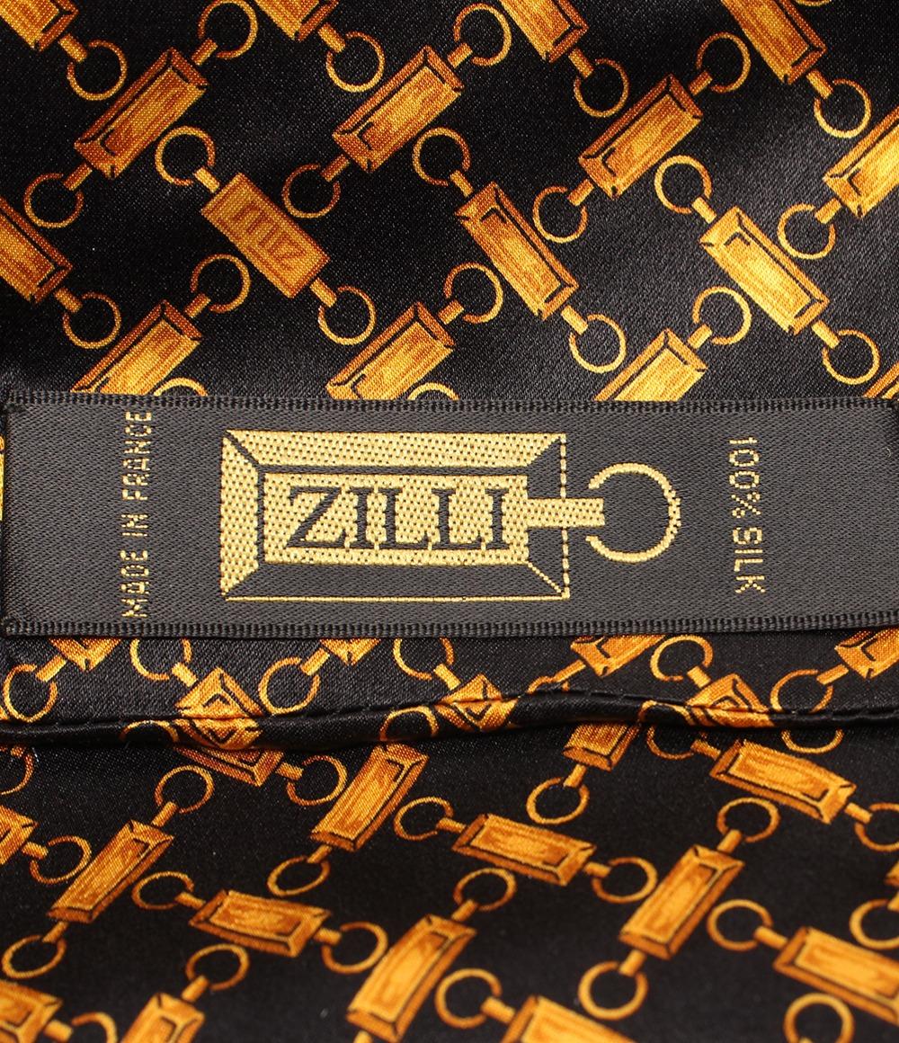 美品 zilli ストール 総柄 シルク100％ メンズ ジリー