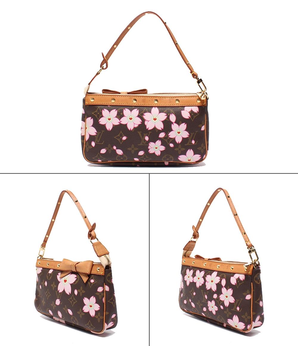 ルイ・ヴィトン アクセサリーポーチ ハンドバッグ ショルダーバッグ 肩掛け 村上隆 ポシェット アクセソワール モノグラムチェリーブロッサム M92006