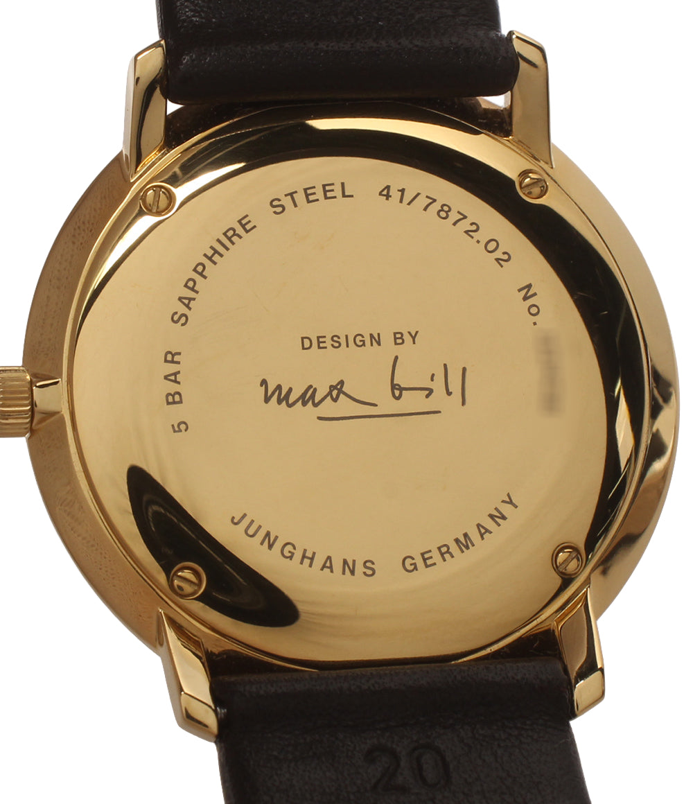 美品 JUNGHANS 腕時計 マックスビル クオーツ 041/7872.02 メンズ ユンハンス