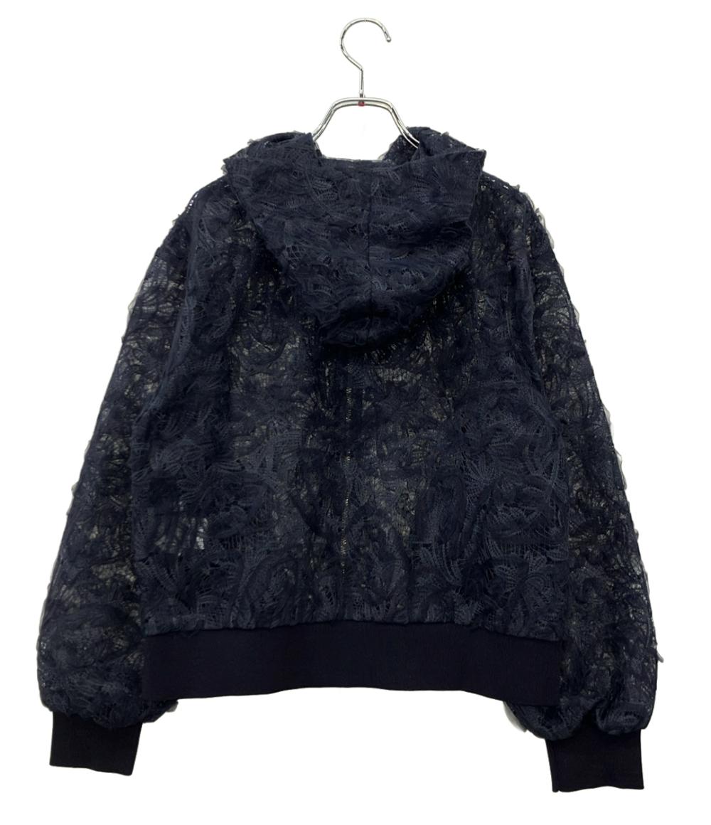 美品 ANAYI ブルゾン フード チュール コードレース ダブルジップ タグ付き 102618-16-360-65-380 レディース SIZE 38 (M) アナイ