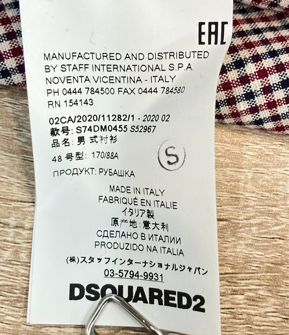 美品 DSQUARED2 長袖シャツ ギンガムチェック柄 メンズ SIZE 48 (L) ディースクエアード