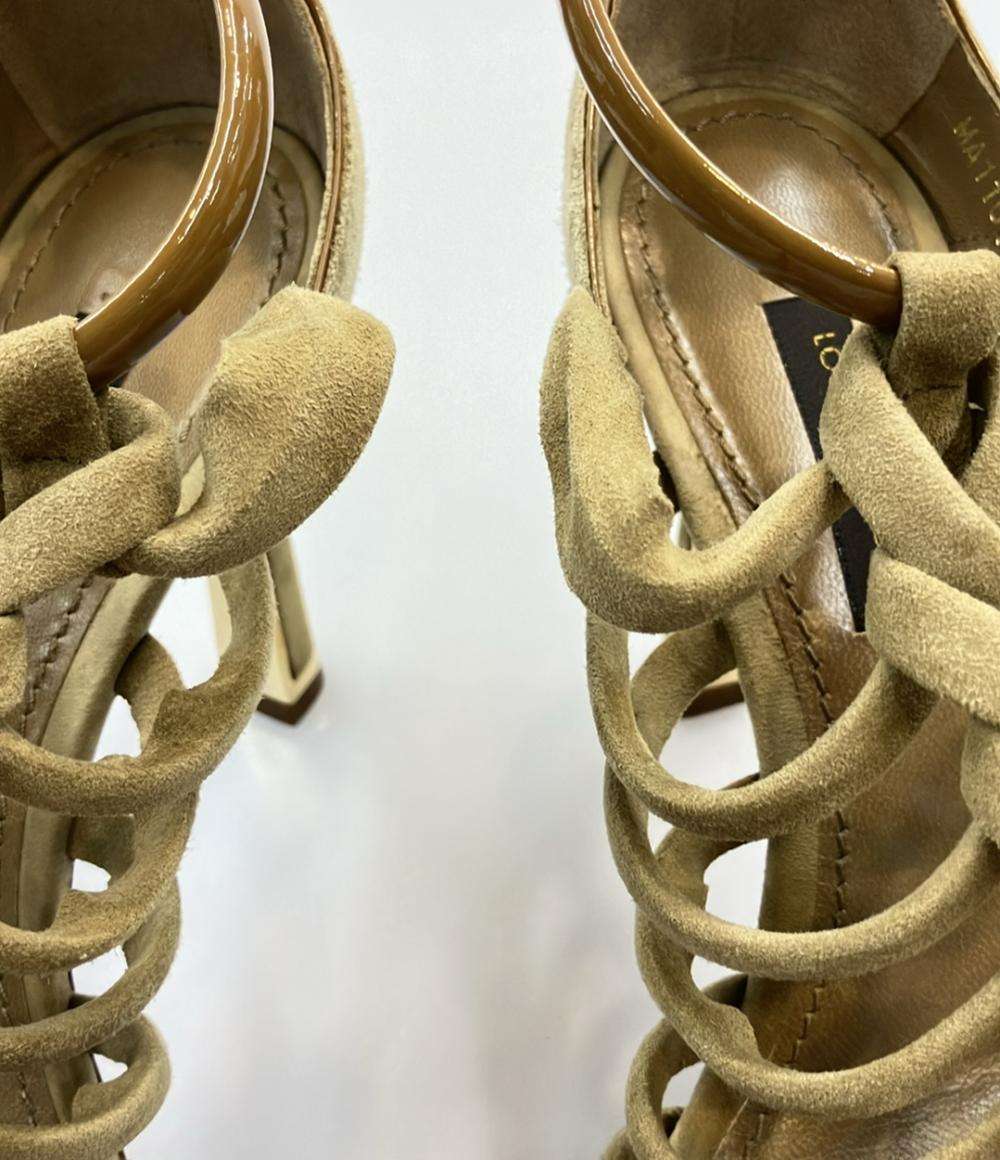 訳あり LOUIS VUITTON スエードサンダル 編み込み レディース SIZE 34 21.5(cm) ルイ・ヴィトン