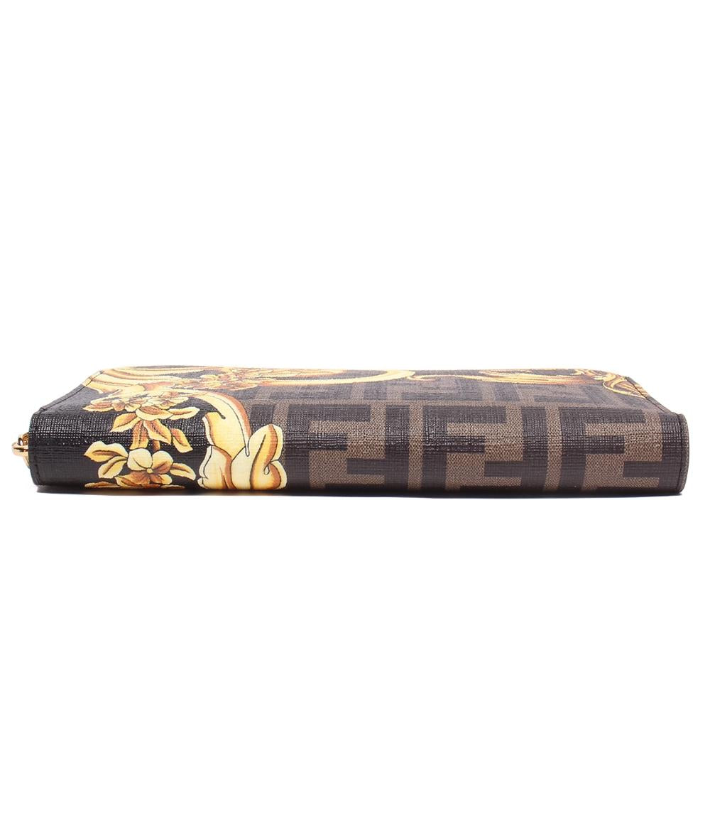 美品 FENDI ラウンドファスナー長財布×VERSACE フェンダーチェ 7M0210-AJJ3 レディース メンズ フェンディ