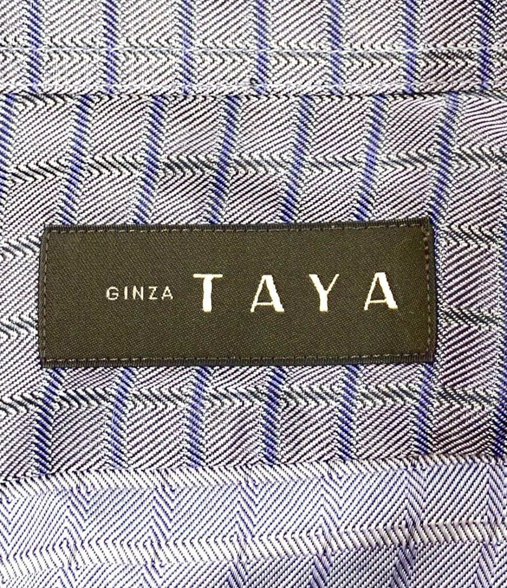 美品 ギンザ タヤ 長袖チェックシャツ シルク100% メンズ SIZE M (M) GINZA TAYA