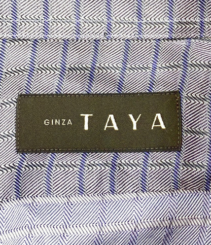 美品 ギンザ タヤ 長袖チェックシャツ シルク100% メンズ SIZE M (M) GINZA TAYA