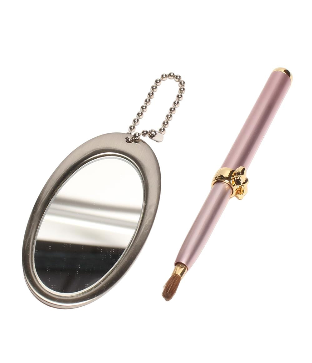 美品 MIKIMOTO international コンパクトミラー リップブラシ 2点セット パール付 レディース ミキモトインターナショナル