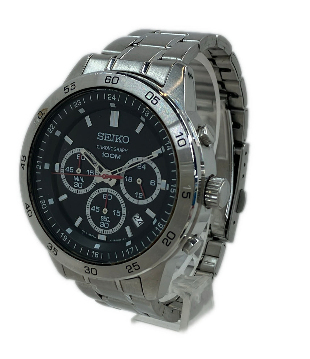 SEIKO 腕時計 クオーツ ブラック 4T53-00A0 メンズ セイコー