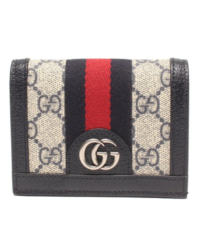 美品 GUCCI 二つ折り財布 GGスプリーム オフディア 523155 0416 レディース メンズ グッチ