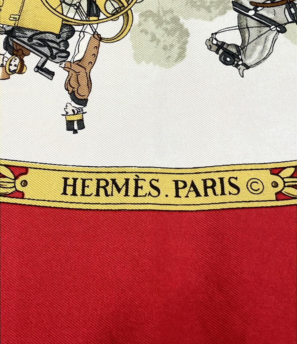 訳あり HERMES スカーフ シルク100% カレ90 LA PROMENADE DE LONGCHAMPS レディース エルメス