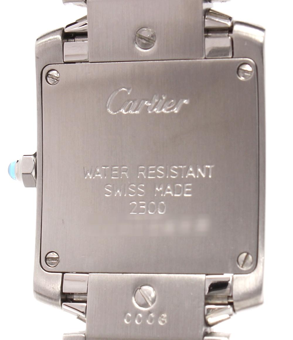美品 Cartier 腕時計 タンク フランセーズSM クオーツ ホワイト W51008Q3 レディース カルティエ
