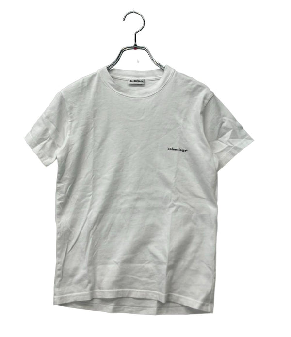 BALENCIAGA 半袖Tシャツ スモールロゴ コットン100% 556107 TYK28 9000 レディース SIZE S バレンシアガ