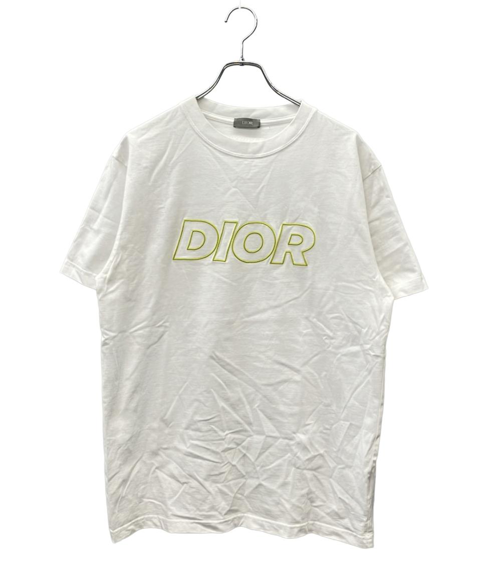 Christian Dior 半袖Tシャツ ネオン ロゴ刺繍 オーバーサイズ 393J696E0847 メンズ SIZE M クリスチャンディオール