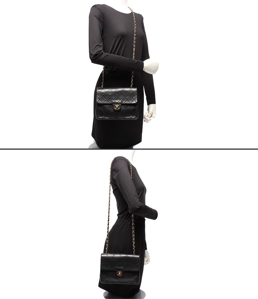 CHANEL チェーンショルダーバッグ 肩掛け 斜め掛け ゴールド金具 シングルチェーン シングルフラップ 1番台 スムースレザー マトラッセ20 レディース