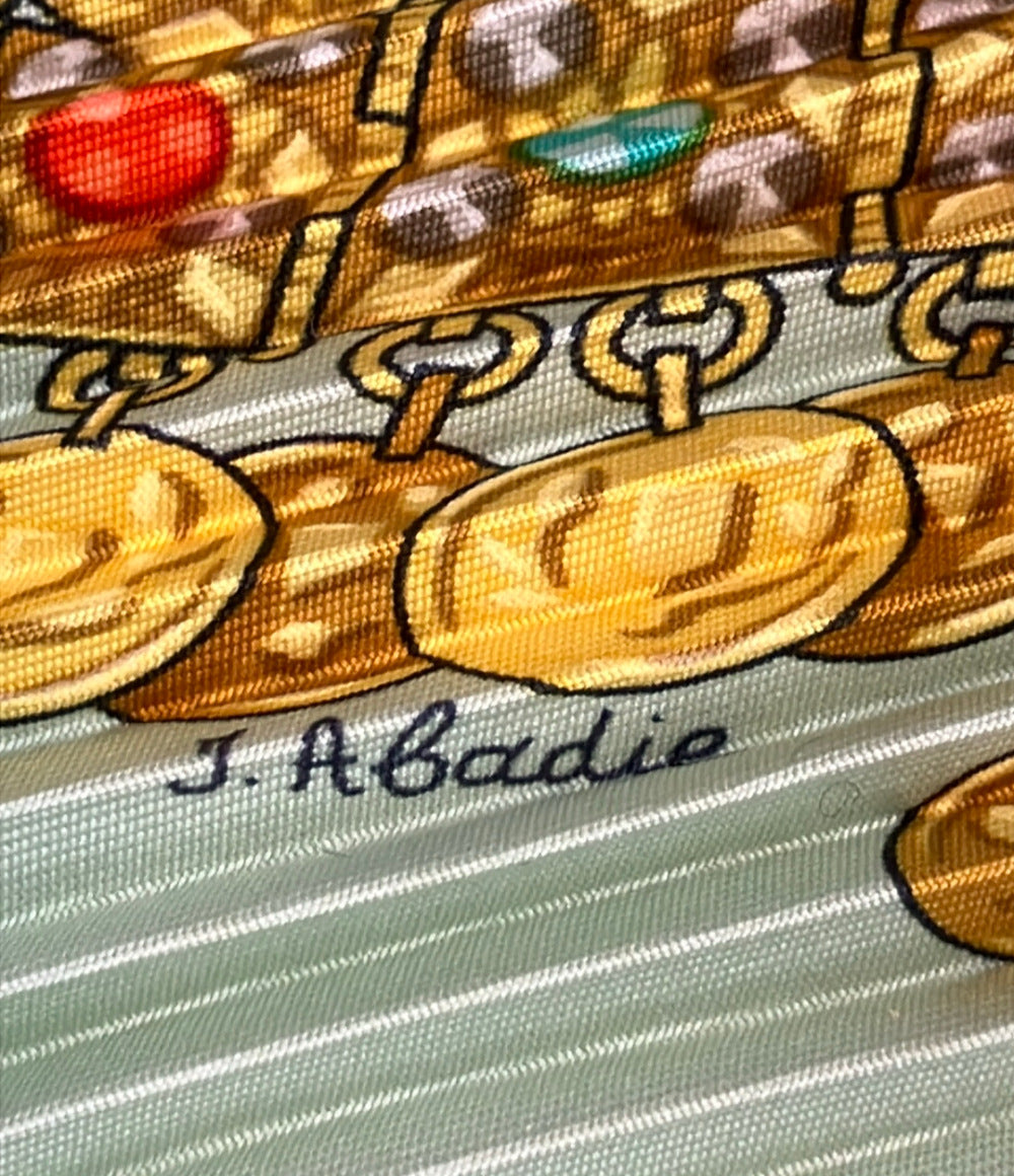 HERMES プリーツスカーフ カレ90 シルク100% KOSMIMA レディース エルメス