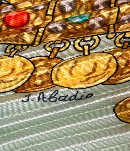 HERMES プリーツスカーフ カレ90 シルク100% KOSMIMA レディース エルメス