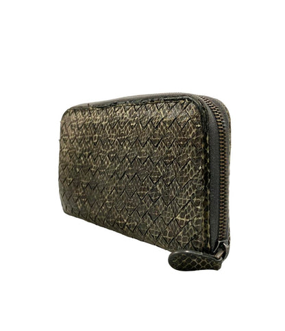 BOTTEGA VENETA ラウンドファスナー長財布 パイソン イントレチャート レディース ボッテガ・ヴェネタ
