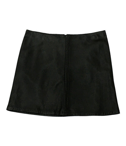 Anis Begin Leather Skirt Black Sheep Leather Women Size M Agnes B