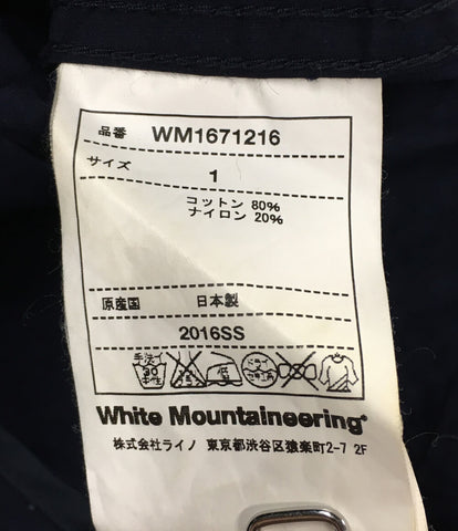ホワイトマウンテニアリング  シワ加工 ショップコート ネイビー     WM1671216 メンズ SIZE S  WHITE MOUNTAINEERING