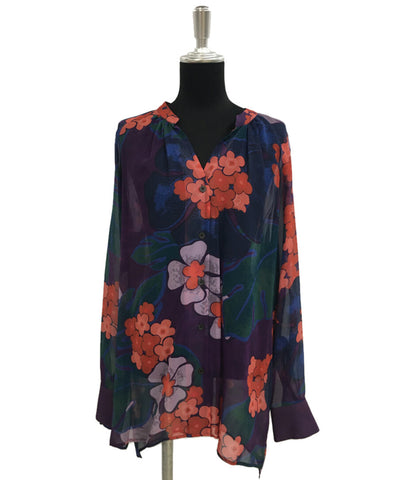 Dorisvannotten Beauty Seoul Sirshirt Silk Flower Pattern 20ss女性尺寸m干燥范文字