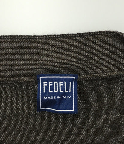 Federi美容产品对襟毛衣深棕色男子FEDELI