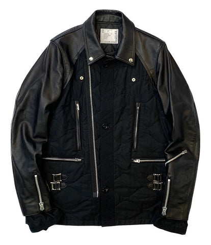 サカイ  ライダースジャケット oversized contrast panel biker jacket 2021aw     メンズ SIZE 2  sacai