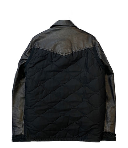 サカイ  ライダースジャケット oversized contrast panel biker jacket 2021aw     メンズ SIZE 2  sacai