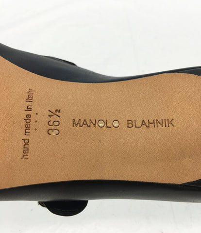マノロブラニク 美品 パンプス ブラック ストラップ ビジュー      レディース SIZE 36.5  MANOLO BLAHNIK