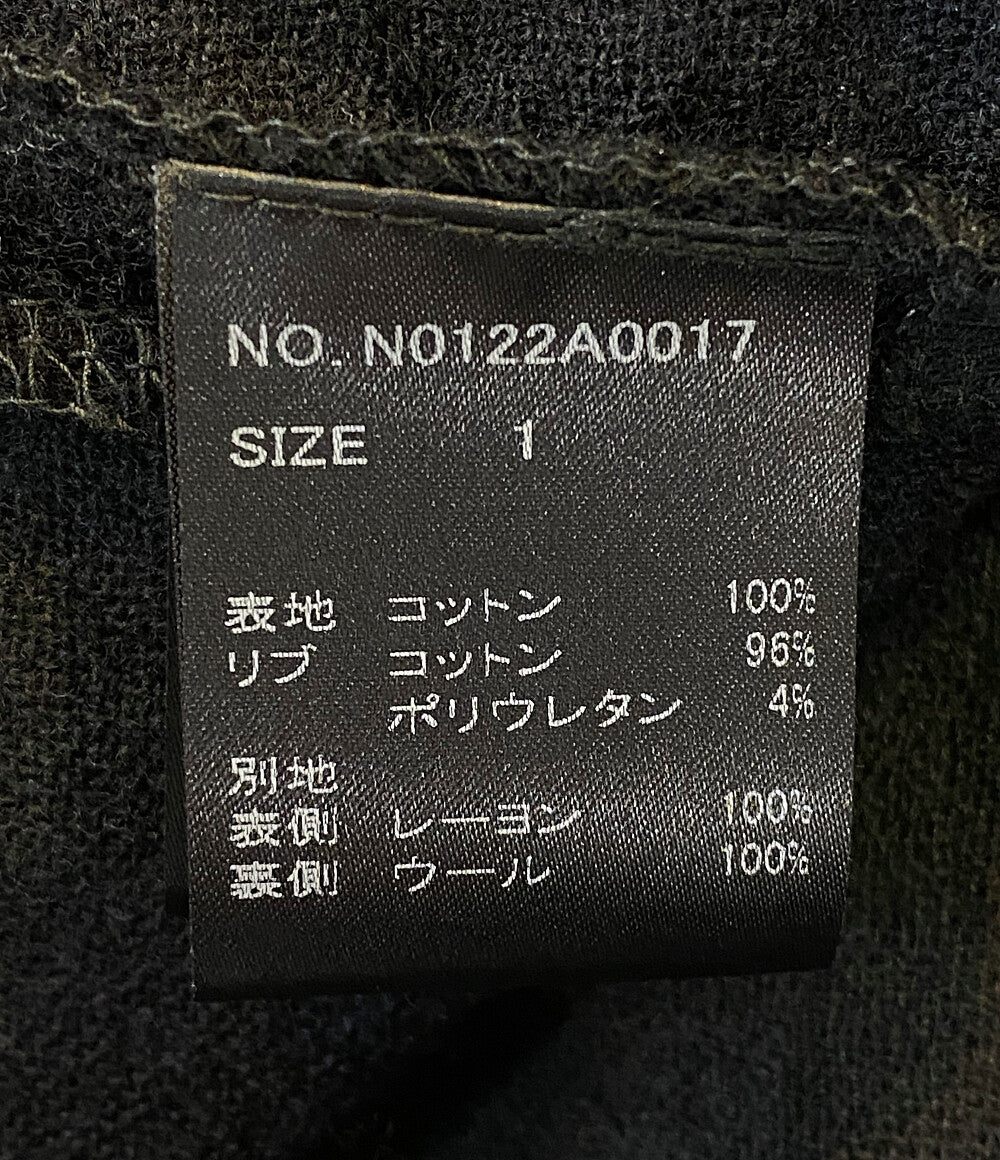 ナカガミ パーカー 異素材パーカー ビッグパーカー ブラック     N0122A0017 レディース SIZE 1  NAKAGAMI