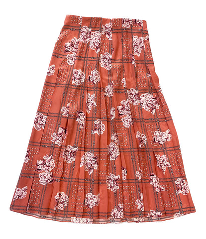 グッチ  プリーツスカート Floral Print Silk Pleats Skirt      レディース SIZE 42  GUCCI
