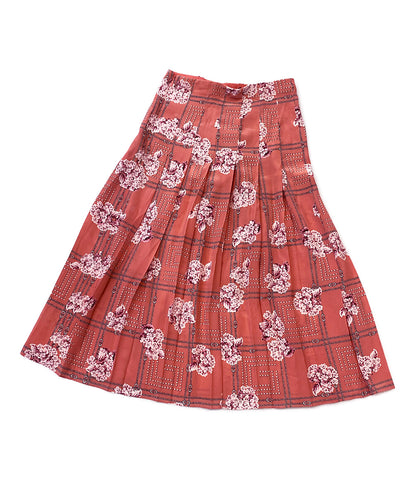 グッチ  プリーツスカート Floral Print Silk Pleats Skirt      レディース SIZE 42  GUCCI