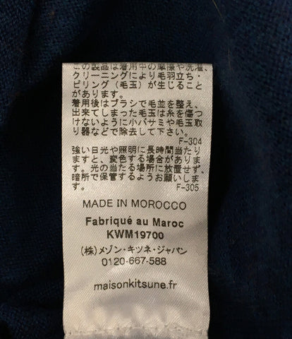 メゾンキツネ ニット ネイビーブルー ワッペン メンズ SIZE XS MAISON