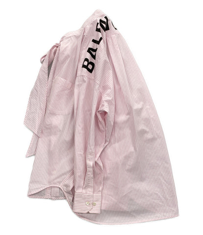 バレンシアガ 長袖シャツ ストライプシャツ ピンク メンズ SIZE 34
