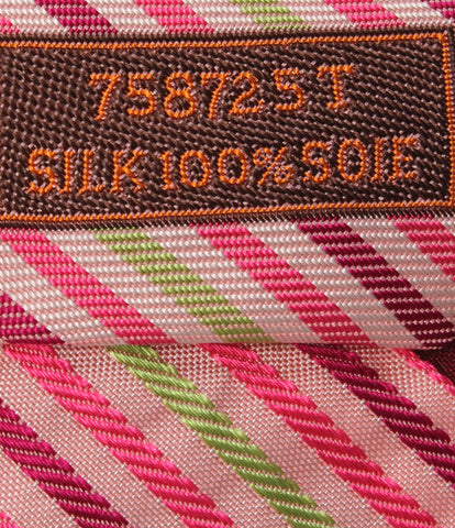 Hermes tie pink stripe 75872st men's Hermes