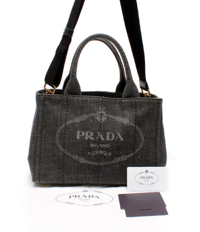 Prada 2way กระเป๋าถือผ้ายีนส์ Kanima ไหล่ด้วย 1BG439 Prada ของผู้หญิง
